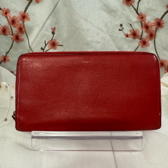 Celine Handbags - Celine Red Leather Women's wallet/cluch